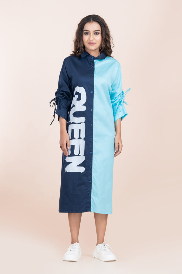 QUEEN DUAL COLOUR LONG DRESS