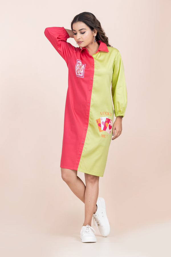LUCKY ME! - DUAL COLOUR DRESS