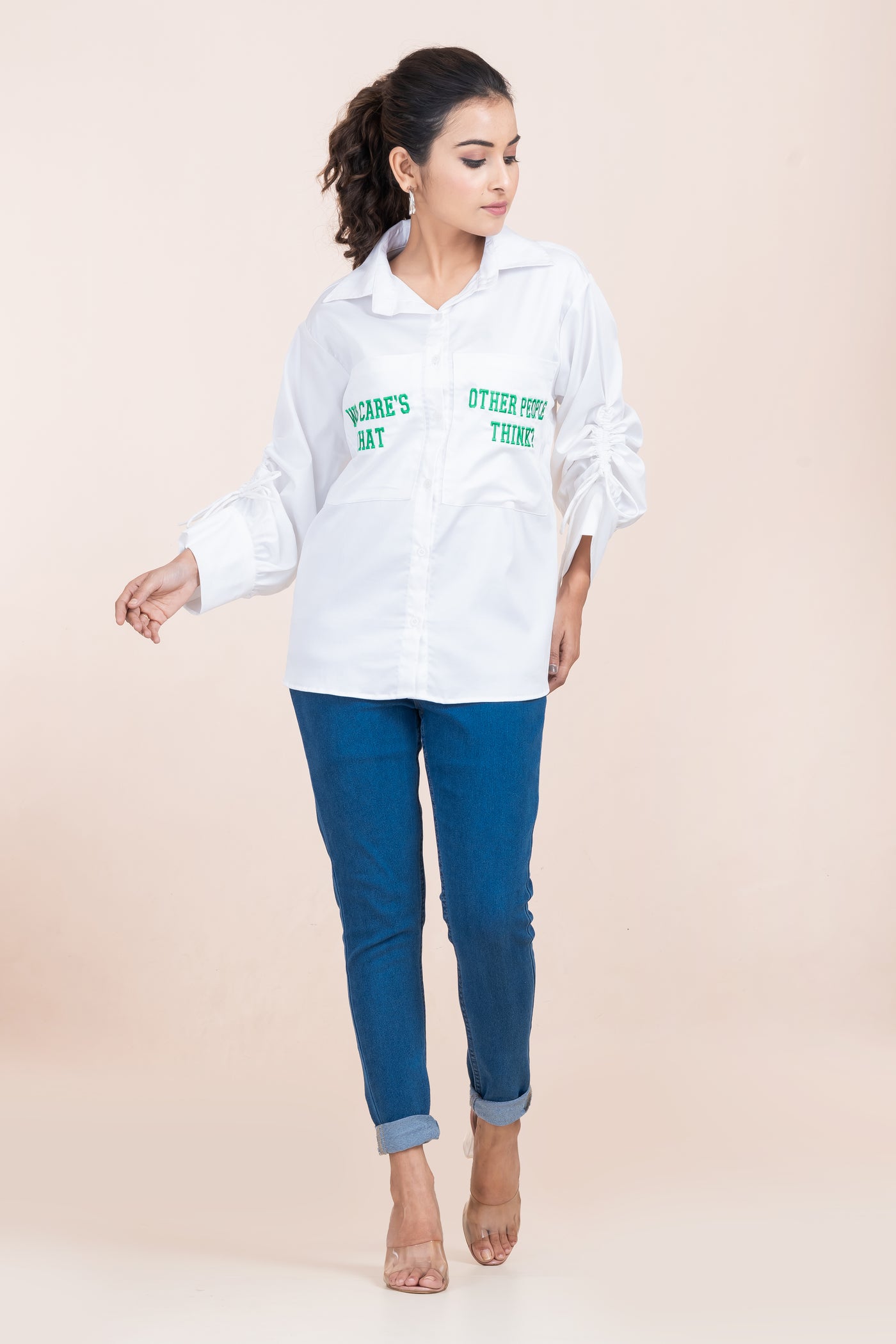 WHO CARE'S WHAT - EMBROIDERY SHIRT