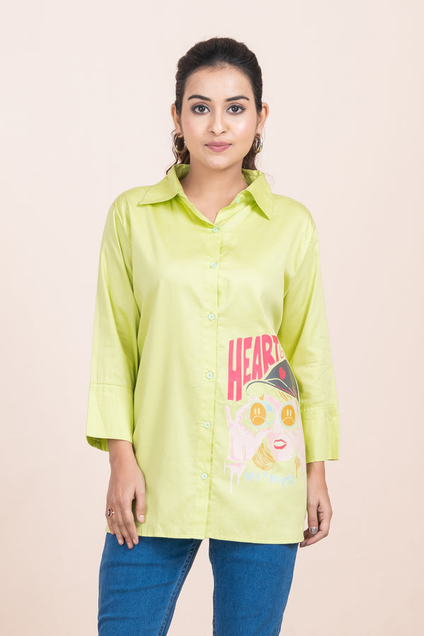 HEART BREAK- NEON GREEN SHIRT
